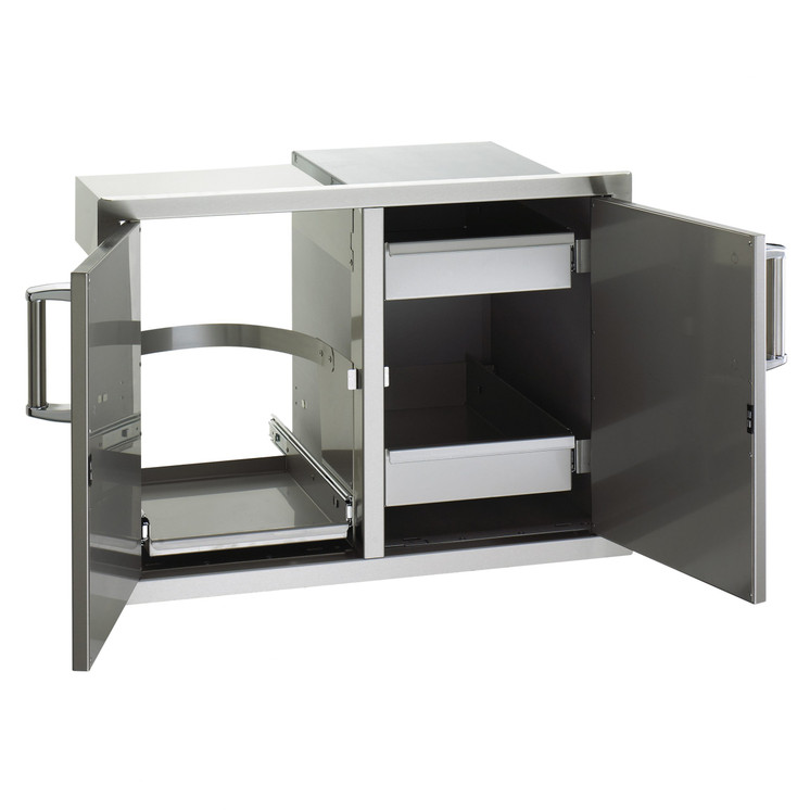 Fire Magic 53930SC-12 Premium Flush Double Doors with Trash Tray and Dual Drawers