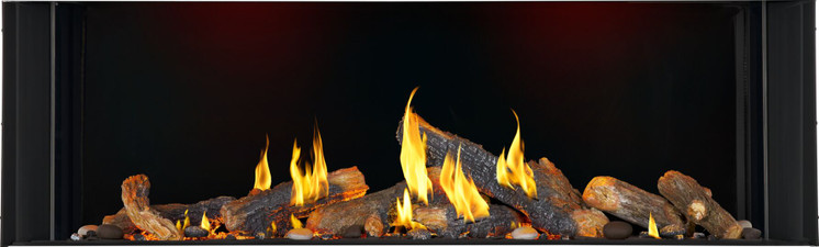 Napoleon Tall Bay Luxuria 62-Inch Natural Gas Fireplace TLVX62LBN with separately sold Luminous log kit