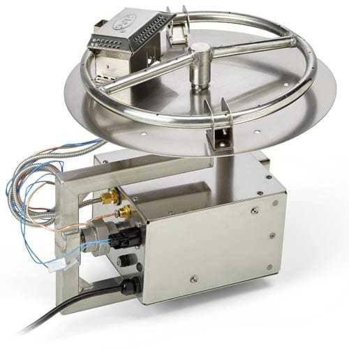 HPC Fire 14" Round Flat Electronic Ignition On/Off Fire Pit Insert 24VAC