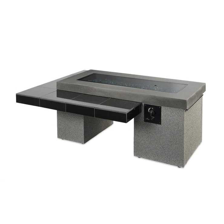 Outdoor Greatroom Black Uptown Linear Gas Fire Pit Table UPT-1242