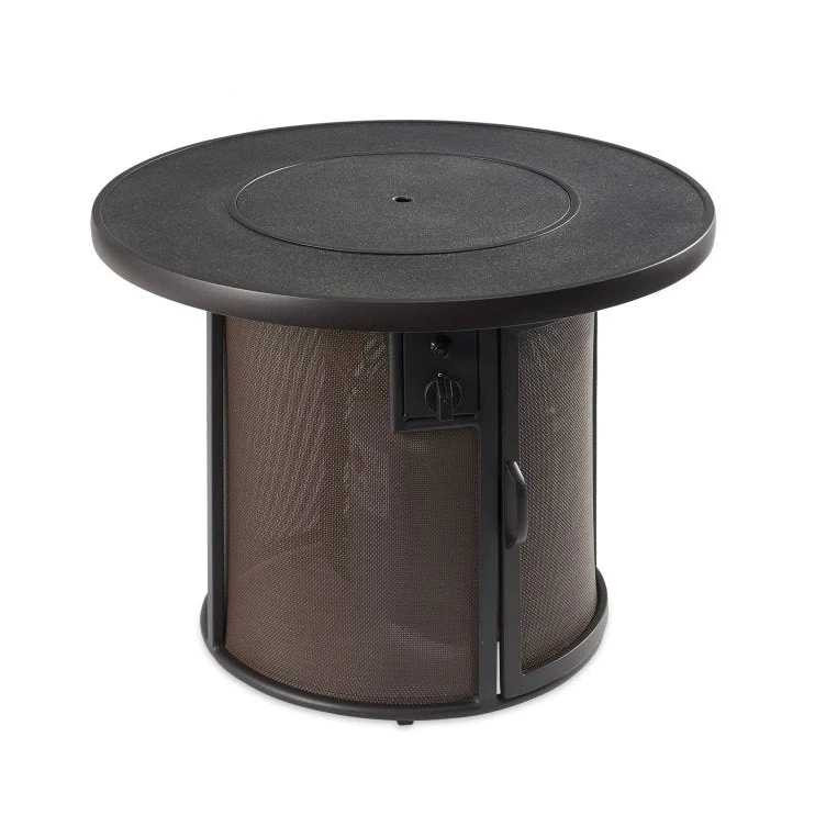 Outdoor Greatroom Brown Stonefire Round Gas Fire Pit Table SF-32-K