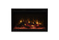Amantii RusticStone RS30 electric fireplace - official exact-model flame-on photograph