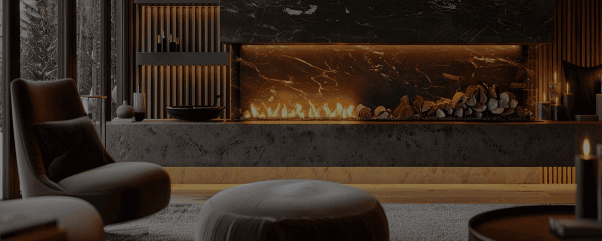 Fireplace inspiration in a contemporary living room