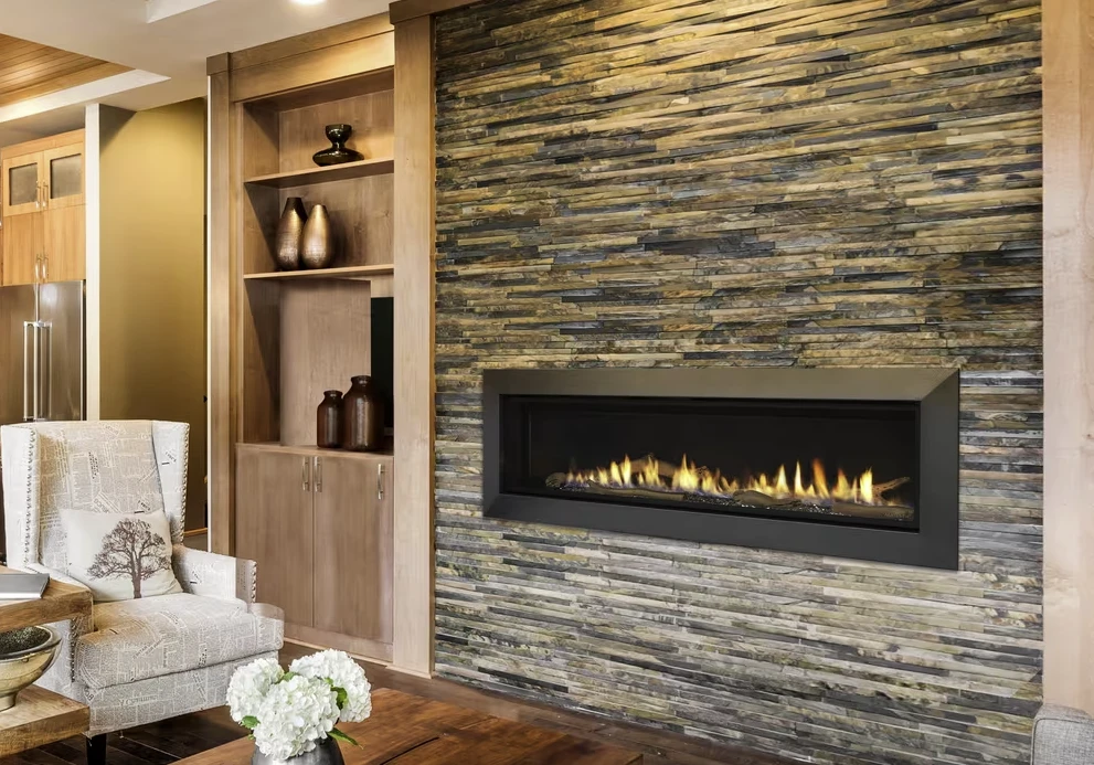 Majestic fireplace installed in a home