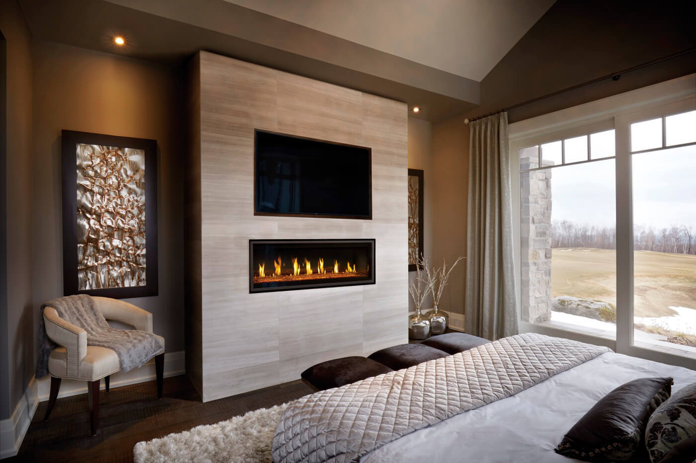 Napoleon fireplace installed in a contemporary room
