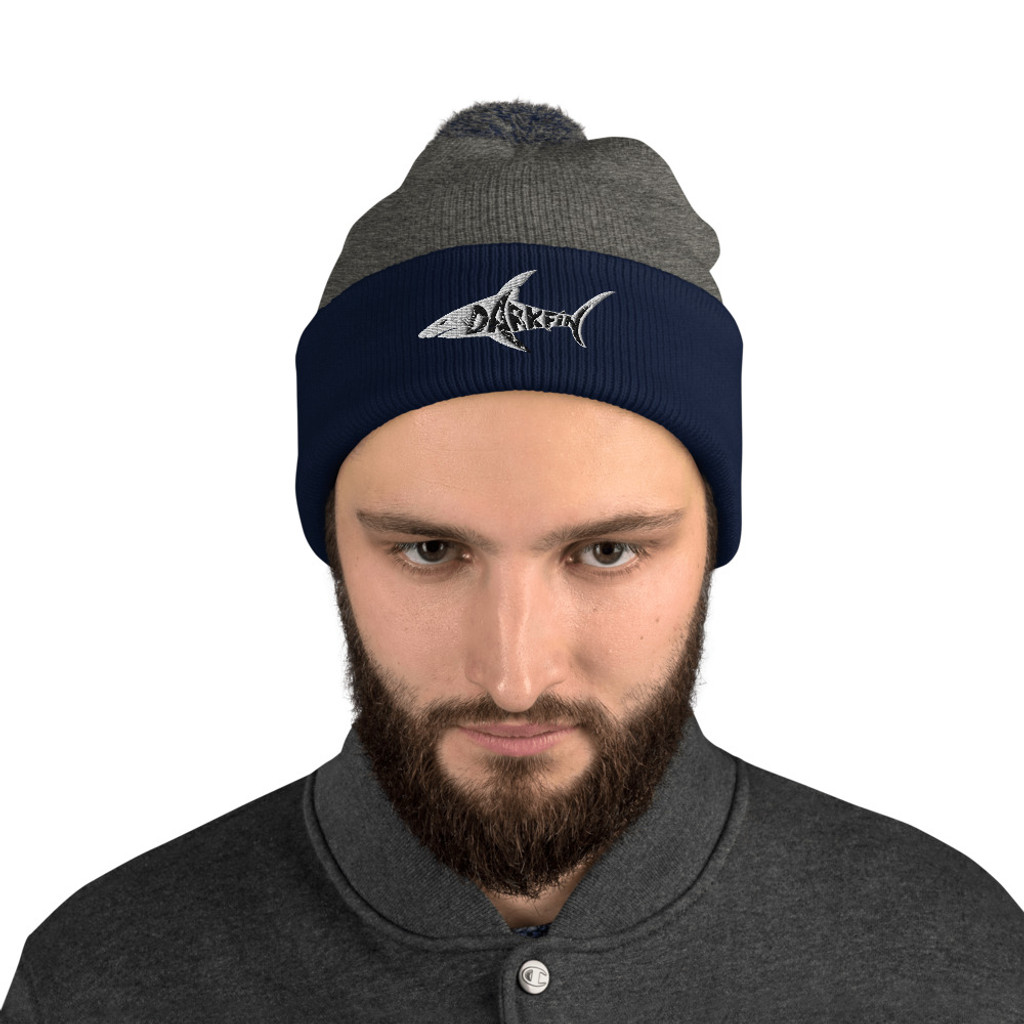 DARKFIN UNISEX Pom-Pom Beanie - White Shark