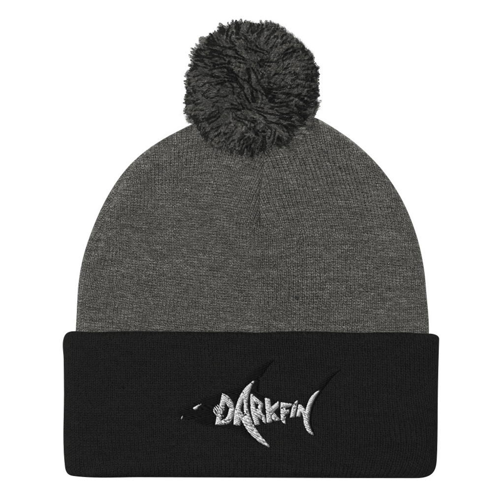 DARKFIN Pom-Pom Beanie - Black Shark