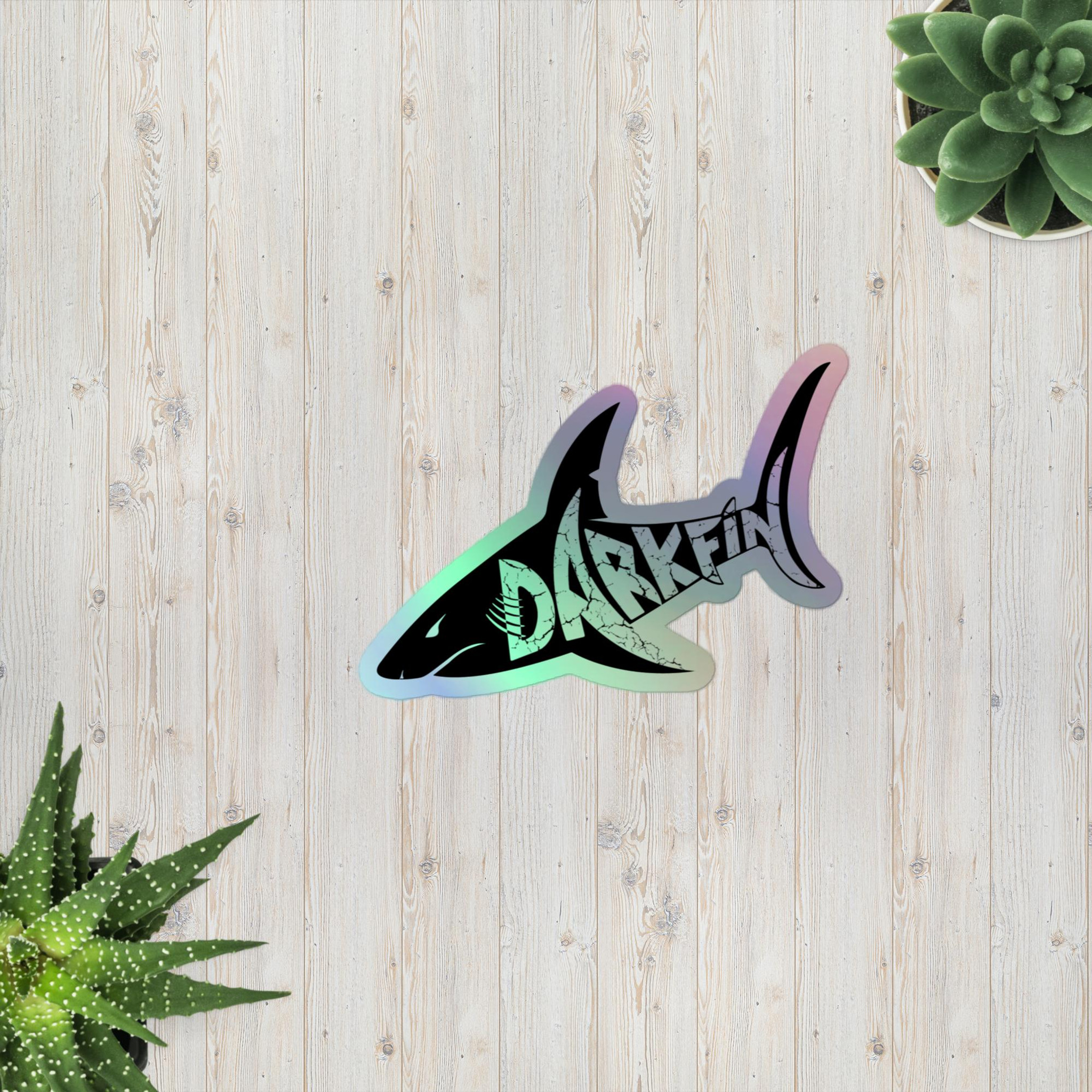 Darkfin Shark Holographic stickers - Black Lagoon Products