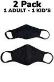 2 Pack - Adult and Kid's Black Face Mask - Made in USA