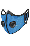 Blue Dual Valve Mesh Sport Face Mask with Activated Carbon Filter