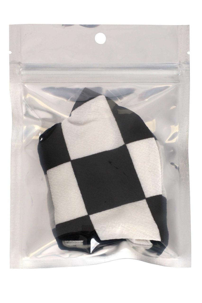 Black and White Checkered Face Mask - Made in USA