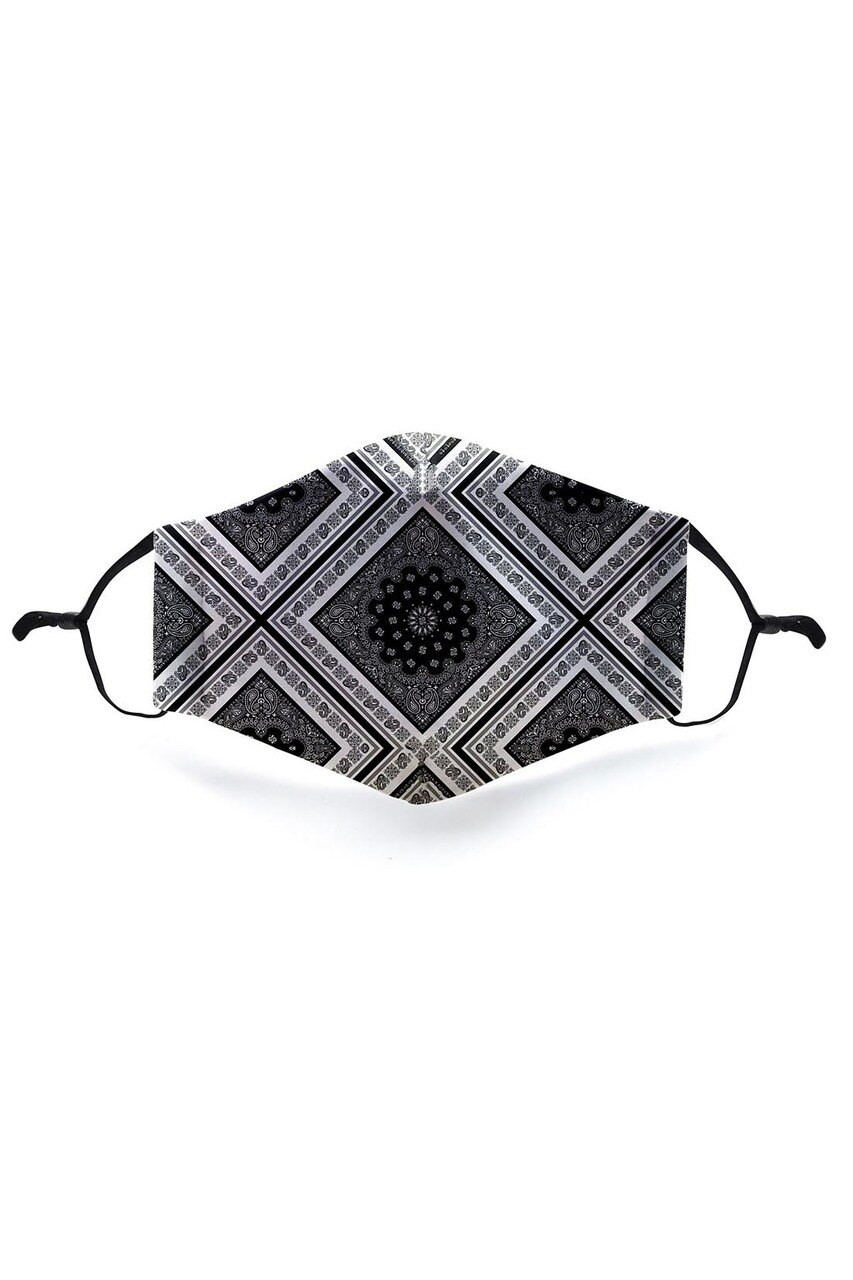 Symmetrical Bandana Graphic Print Face Mask