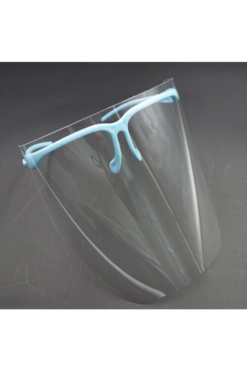 20 Pack - Detachable Full Transparent Face Shield - Clear Colored Support Glasses
