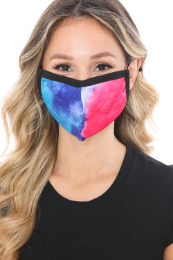 Split Tie Dye Graphic Print Fashion Face Mask