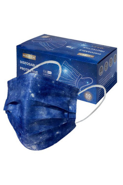 Blue Galaxy Disposable Surgical Face Mask - 50 Pack