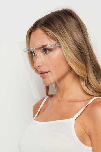Detachable Full Transparent Face Shield - Clear Colored Support Glasses