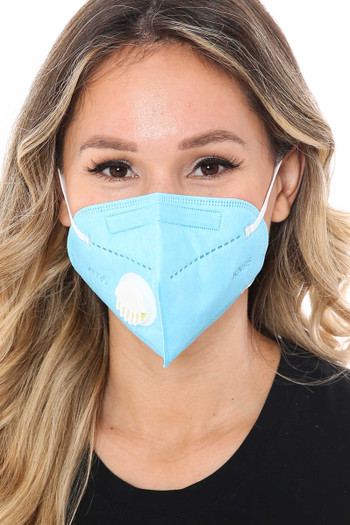 Blue KN95 Face Mask with Air Valve - Individually Wrapped
