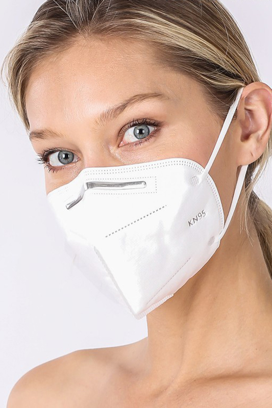 SINGLES - White KN95 Face Mask - Individually Wrapped