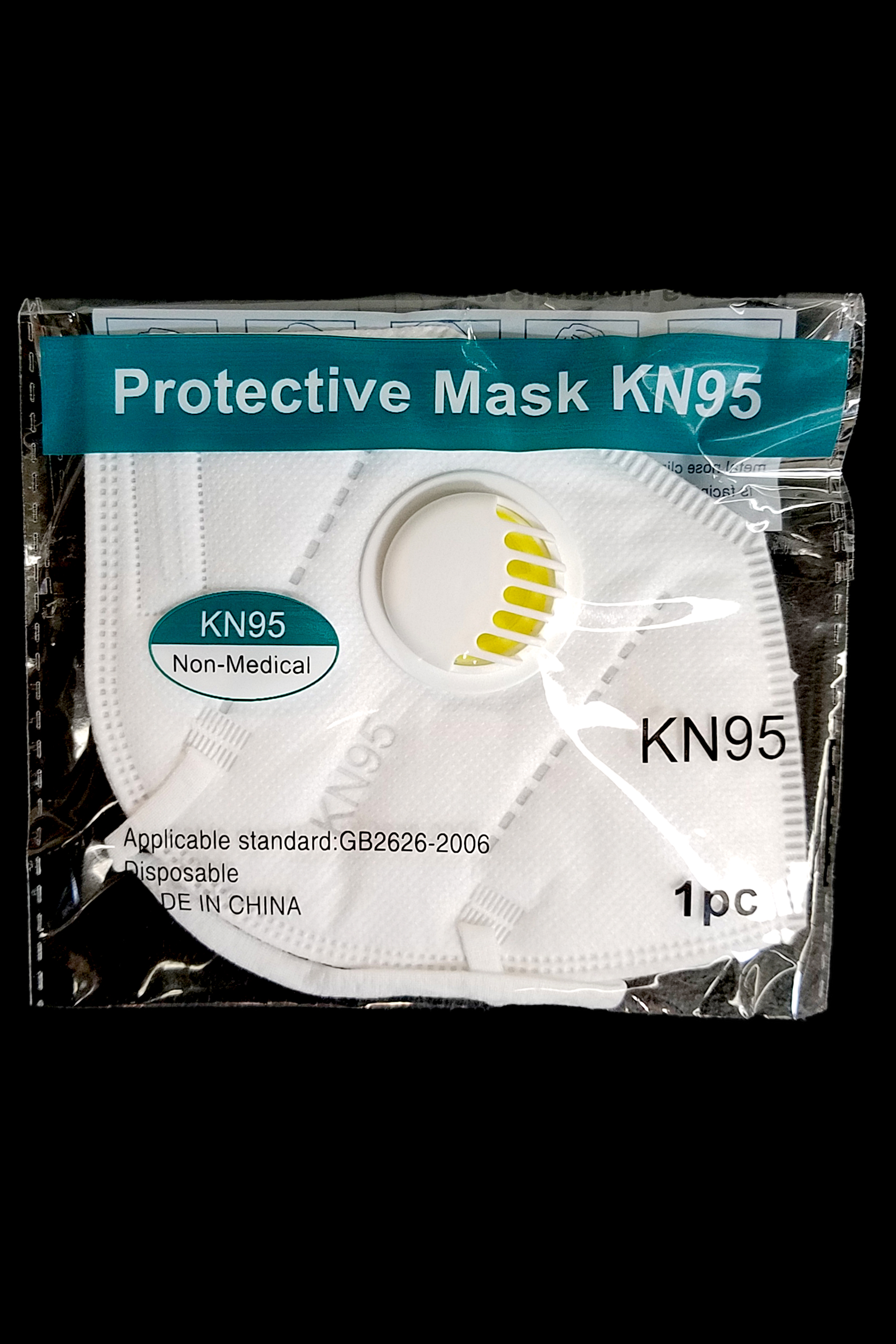 White KN95 Face Mask with Air Valve