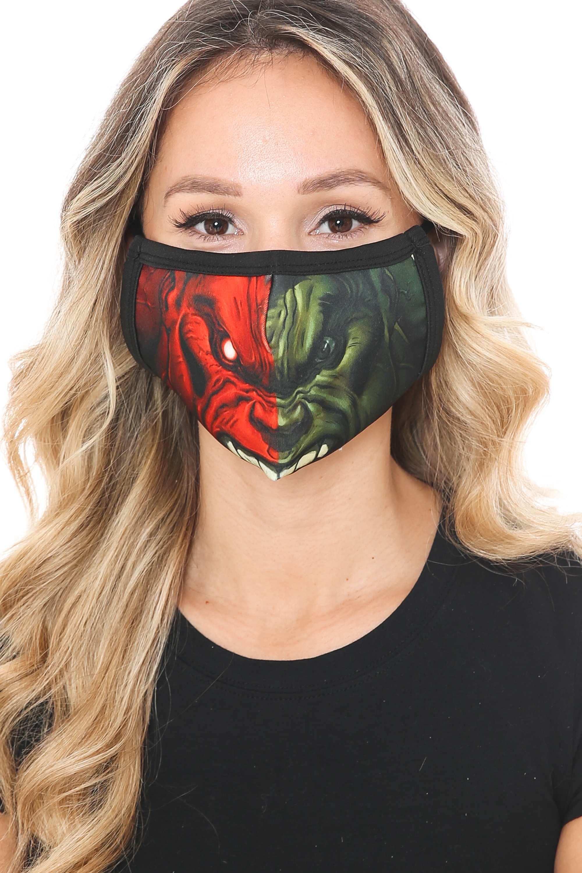 Split Hulk Graphic Print Face Mask