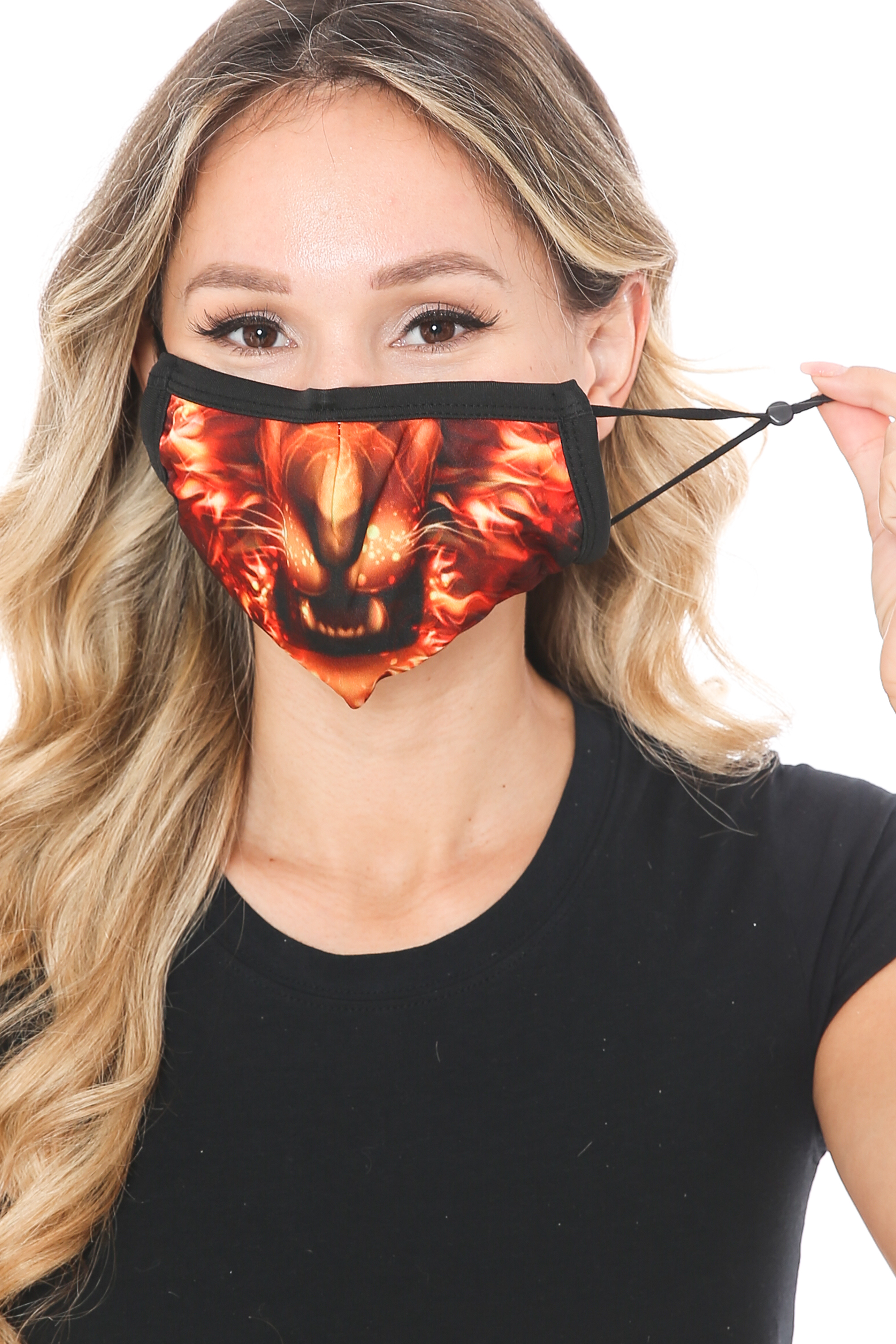 Lion Flame Graphic Print Face Mask
