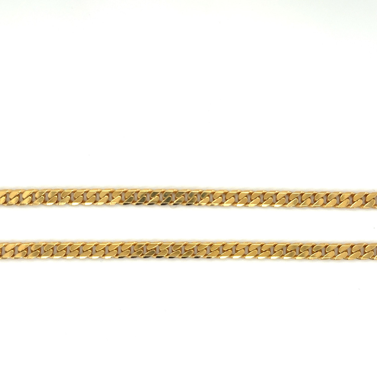 9ct Yellow Gold Super Flat Diamond Cut Curb Chain 100 Guague 55cm