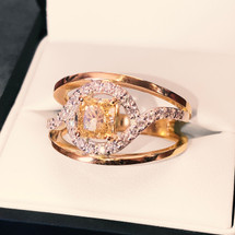 Bespoke Feature: 18ct Yellow & White Gold Yellow Diamond Dress Ring