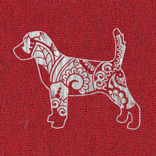 Beagle Silver on Red Heather