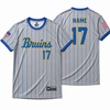 Bruins 12u Gray Pin Stripe  Dri Fit Jersey