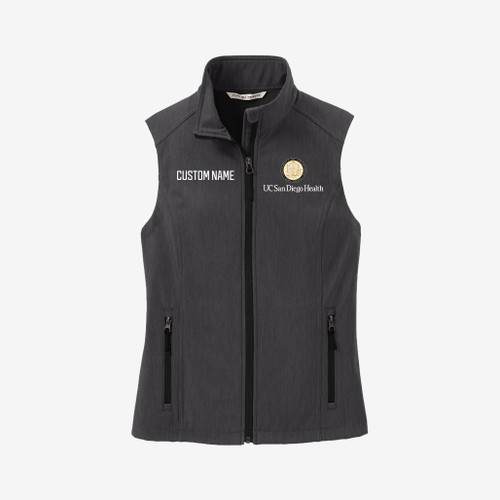 UCSD Embroidered Ladies Core Soft Shell Vest with Custom Name