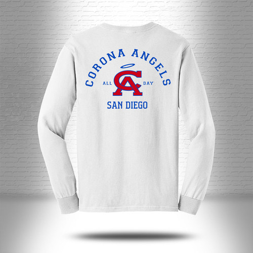 Corona Angels Adult Longsleeve Shirt, White - $28.00