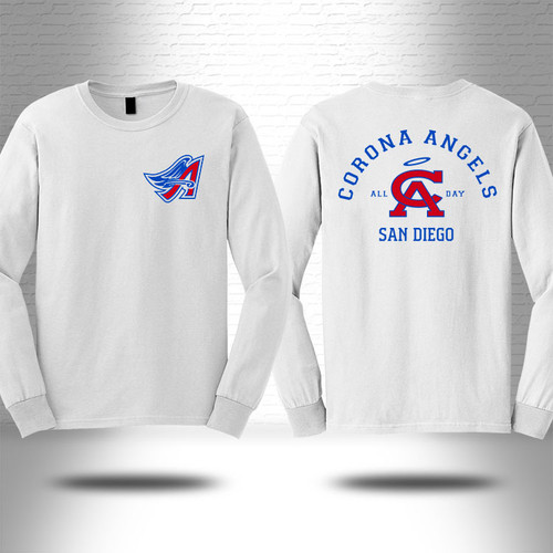 Corona Angels Adult Longsleeve Shirt, White - $28.00