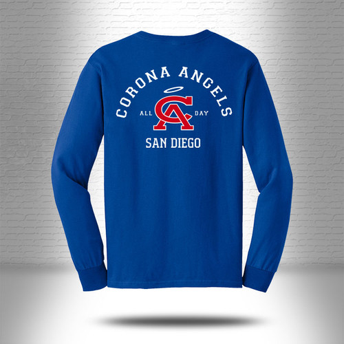 Corona Angels Adult Longsleeve Shirt, Royal Blue - $28.00