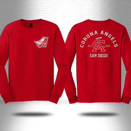 Corona Angels Adult Longsleeve Shirt, Red - $28.00