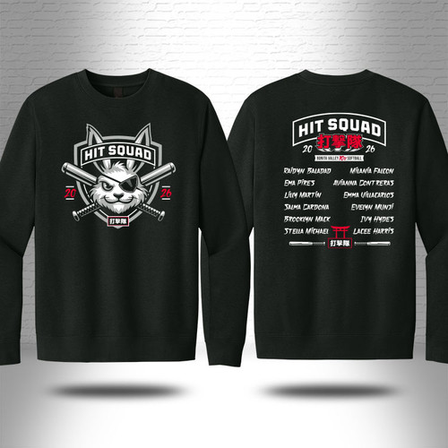 Hit Squad Adult Crewneck Black Sweater - $30.00