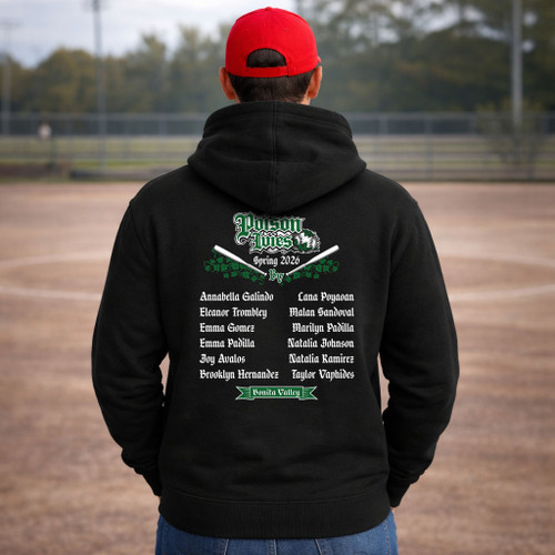 Poison Ivies 10u Adult Cotton Black Hoodie - $35.00