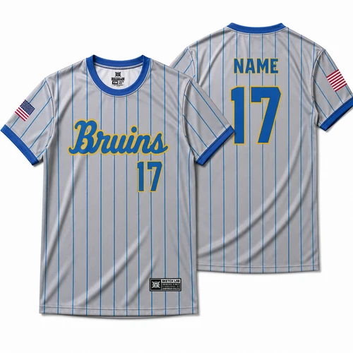 Bruins 12u Gray Pin Stripe  Dri Fit Jersey