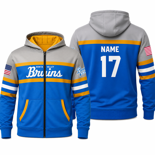 Bruins 12u Stripe Dri Fit Zip Hoodie