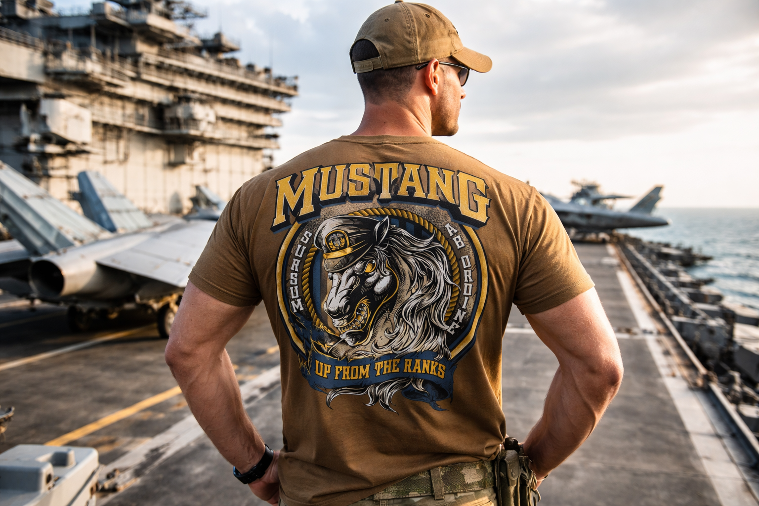 Military unit wearing custom printed shirts