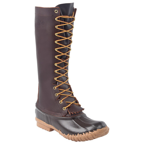 Angled view of Schnee's Guide TT boot featuring the lightweight design, Tire Tread outsole for traction, and 6oz top grain leather upper, perfect for long hunting days.