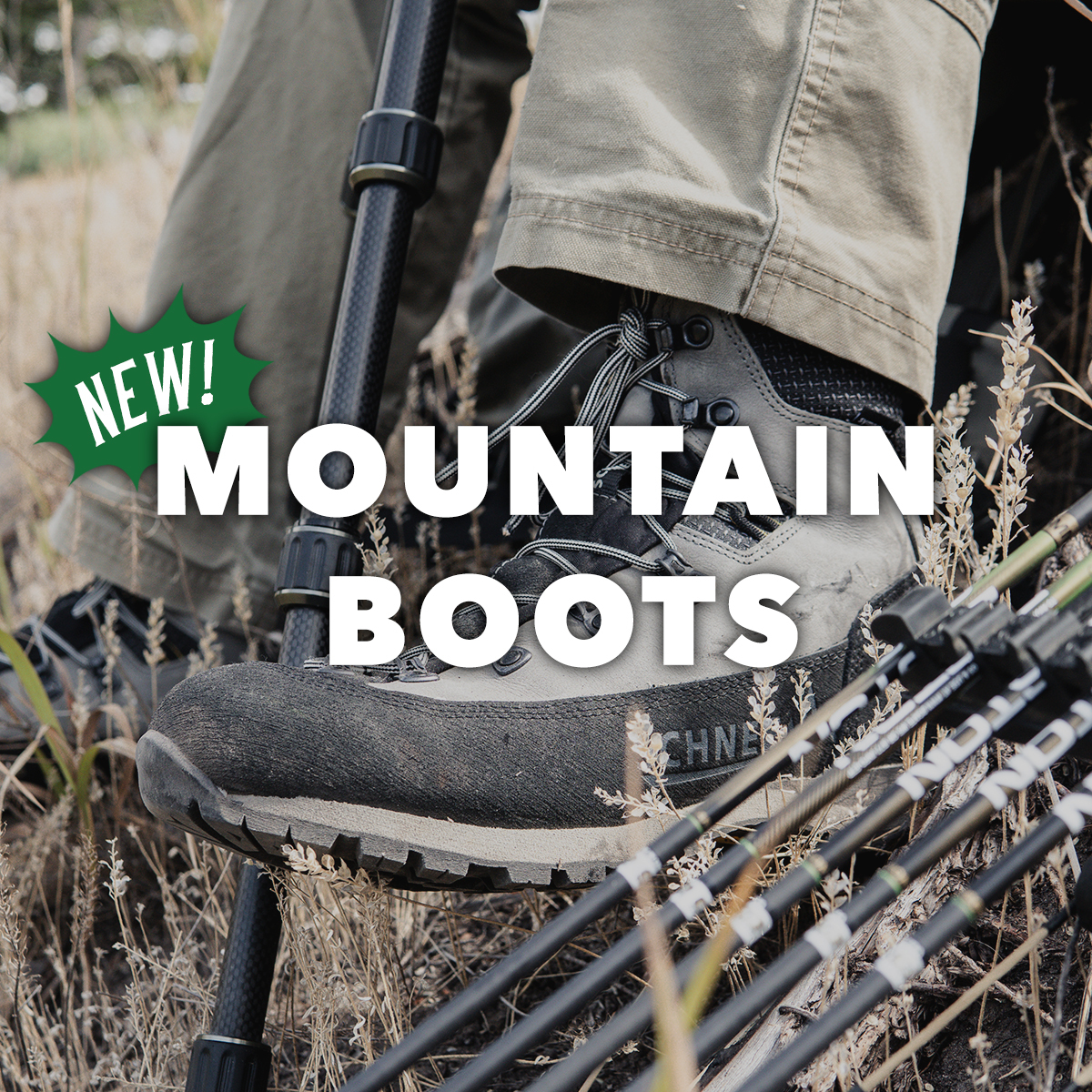 Schnee Mountain Hunting Boots, crafted with high-quality leather, Vibram™ outsoles, and Sympatex™ waterproof membranes for durability, traction, and warmth in rugged outdoor conditions.