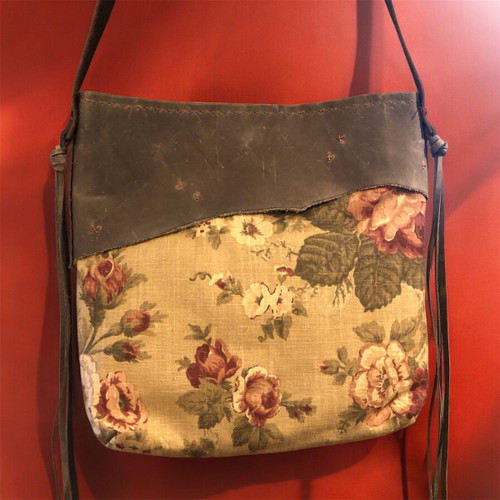 Leather And Floral Bag