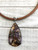 Leather choker necklace with purple jasper pendant