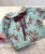 Child's Jacket with Peter Pan collar - Pink and Aqua Blue Floral 