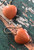 Red aventurine heart earrings