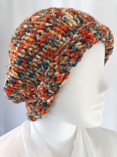 Hat - orange multi-color knit cap