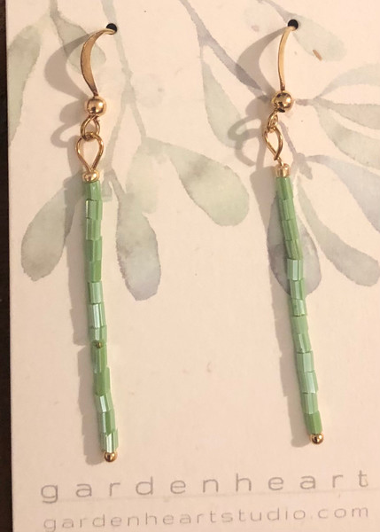 Nile Green stick earrings