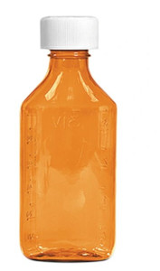 2 Oz.  Amber Liquid Oval Bottles  - 200 in a case