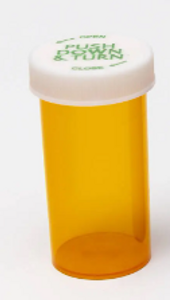 6 DRAM AMBER  C/R Caps  (600 PER CASE)