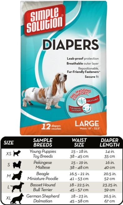 Simple Solution Disposable Diapers (Large, 12 Pack)